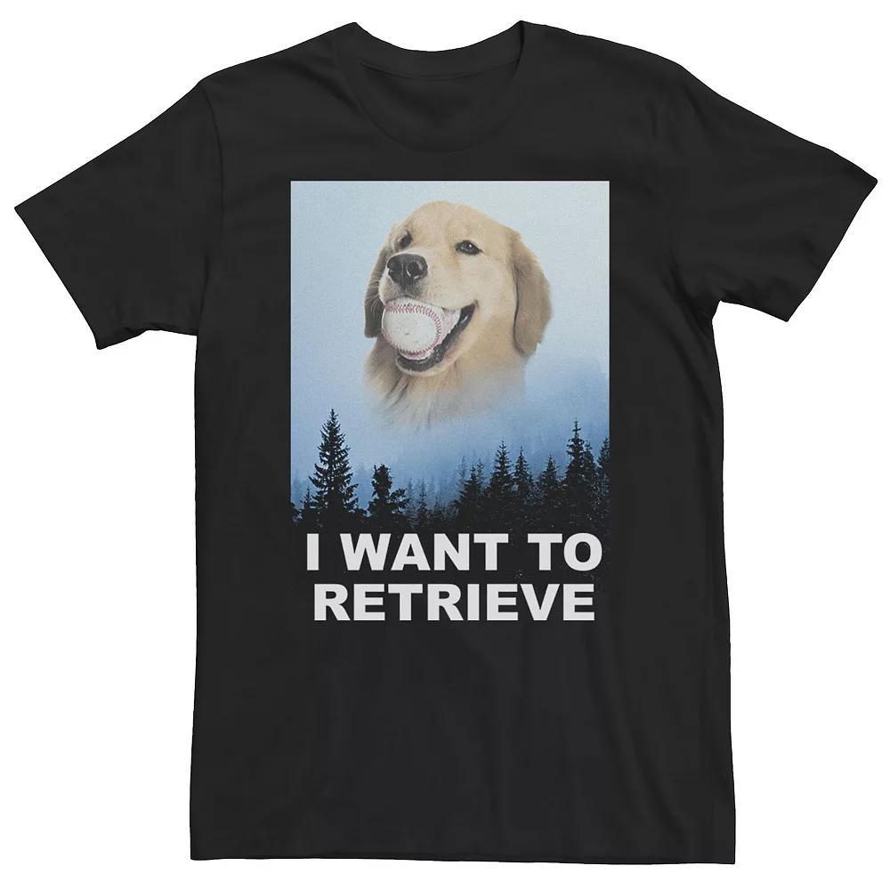 Big & Tall "I Want To Retrieve" Golden Retriever Portrait Tee, Men's, Size: 3XL Tall, Black Product Image