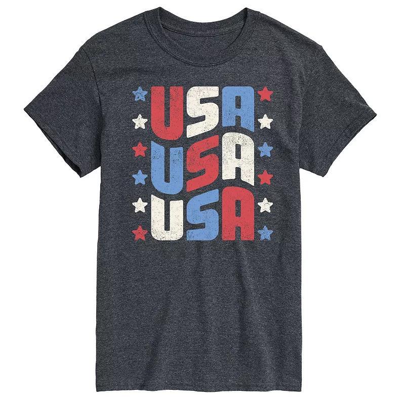 Men's USA Stacked Graphic Tee., Size: XXL, Black Product Image