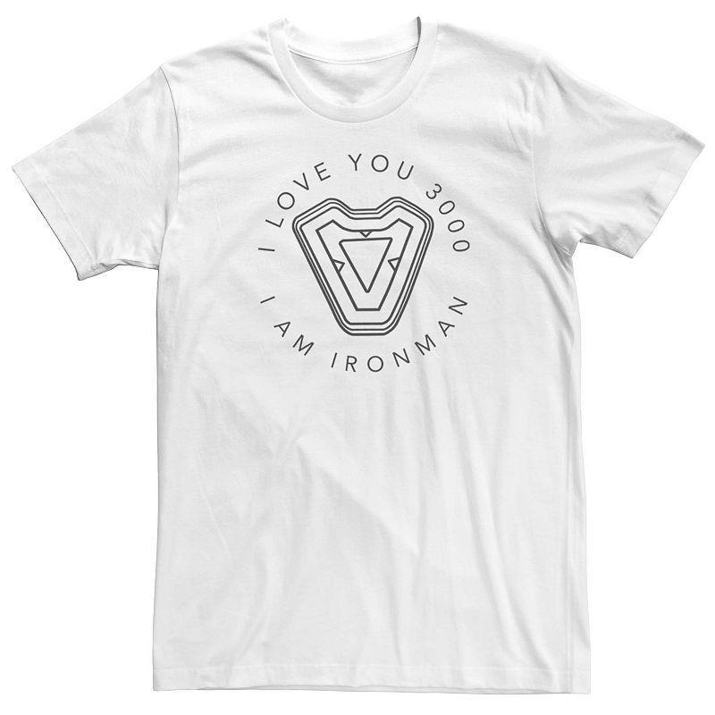 Men's Marvel Iron Man's Heart Tee, Size: Medium, White Product Image