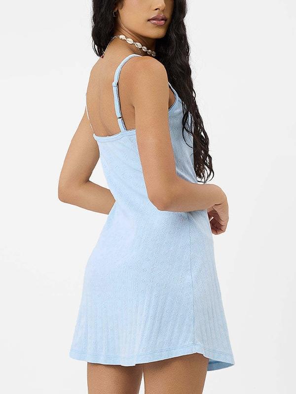 Solid Bow Decor Cami Mini Dress Product Image