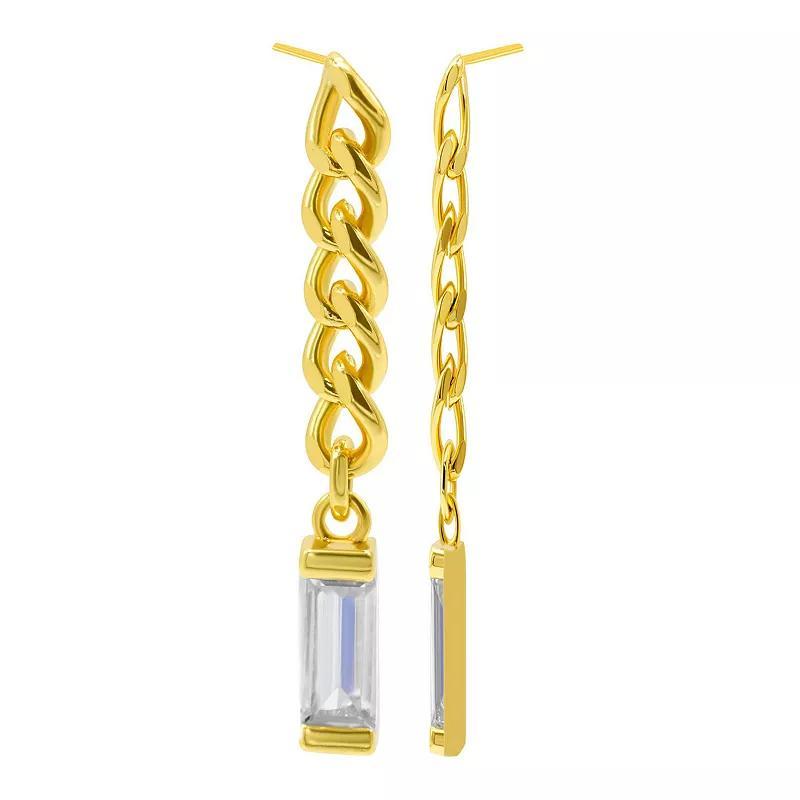 Adornia 14k Gold Plated Cubic Zirconia Earrings, Women's, Gold Tone Product Image