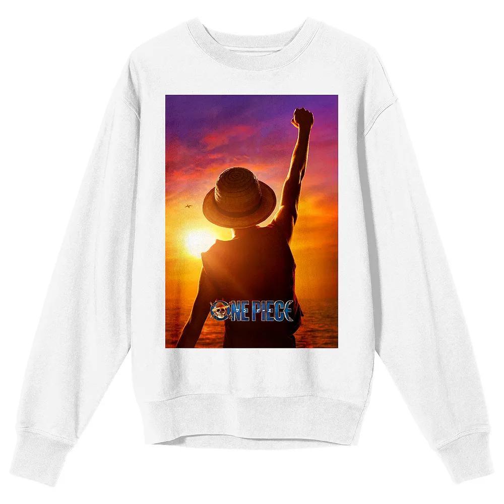 Men's One Piece (Live Action) Sweatshirt, Size: XL, White Product Image
