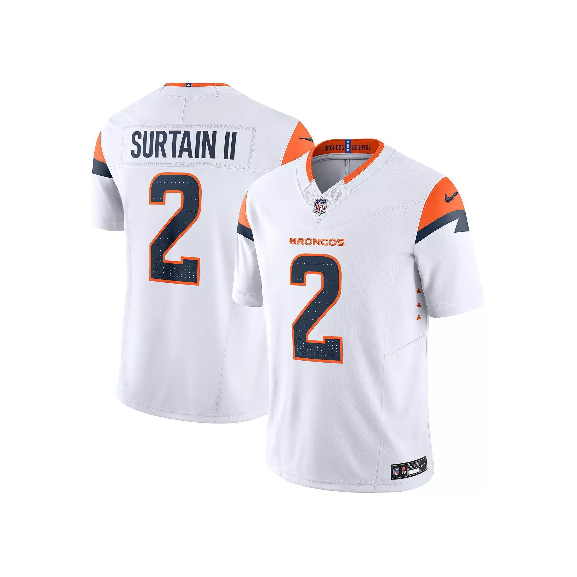 Men's Nike Patrick Surtain II White Denver Broncos Vapor F.U.S.E. Limited Jersey, Size: XL Product Image