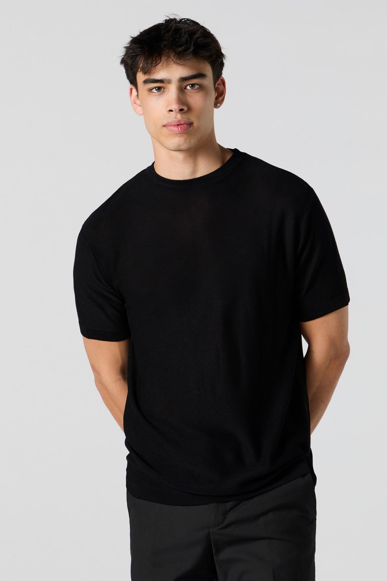Solid Knit T-Shirt Male Product Image