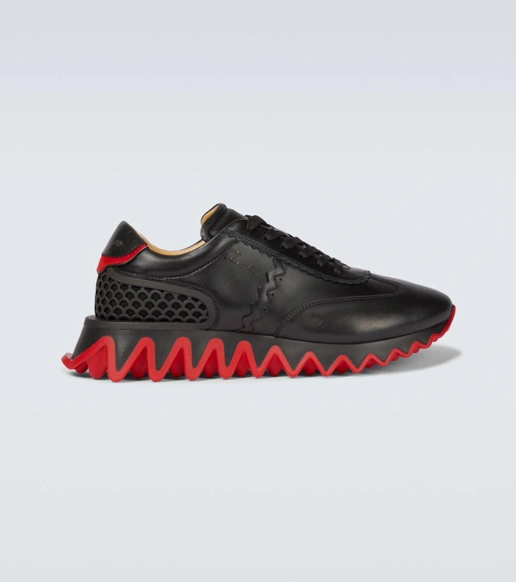 Mens Loubishark Flat Leather Red-Sole Runner Sneakers Product Image
