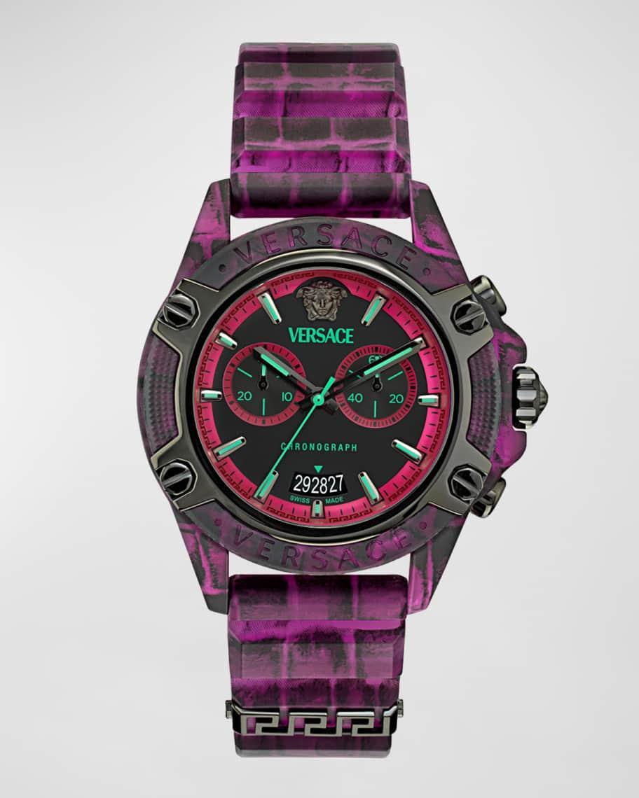 Versace Unisex Icon Active Chronograph Purple Silicone Strap Watch Product Image