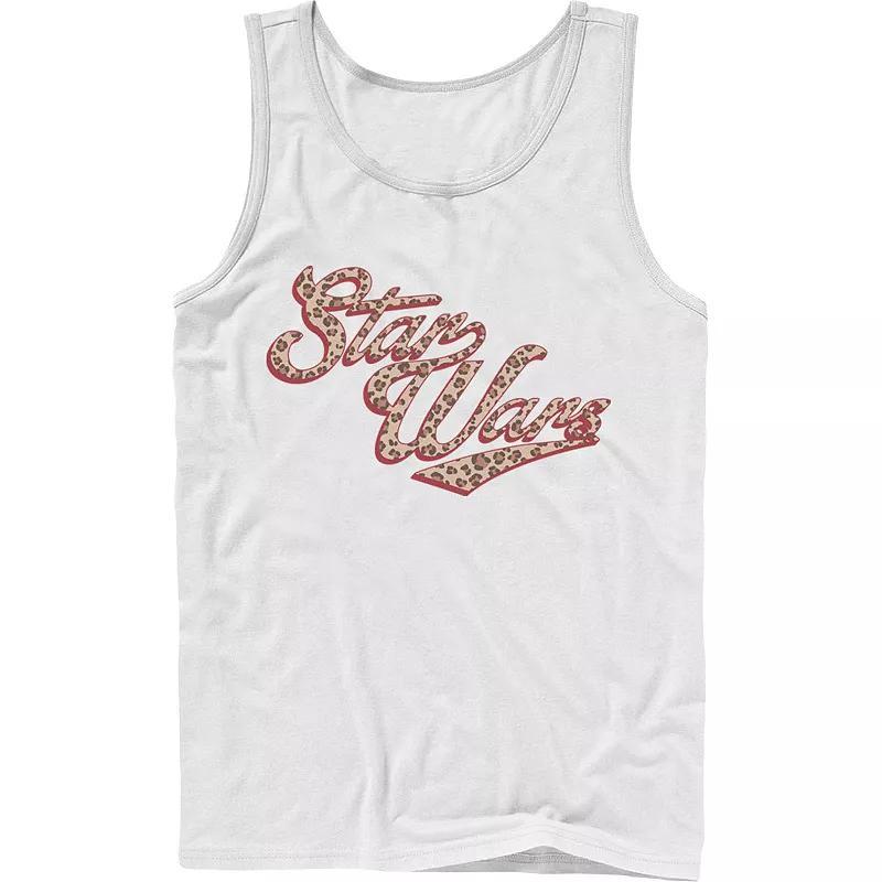 Men's Star Wars Cursive Cheetah Fill Logo Tank Top, Size: Large, Black Product Image