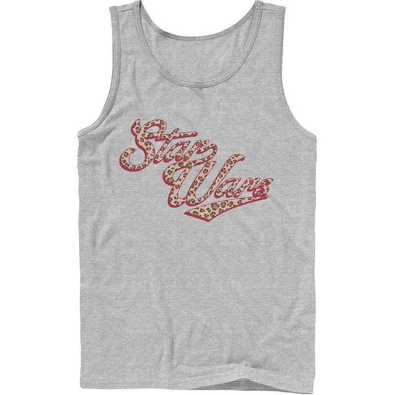 Men's Star Wars Cursive Cheetah Fill Logo Tank Top, Size: Large, Black Product Image