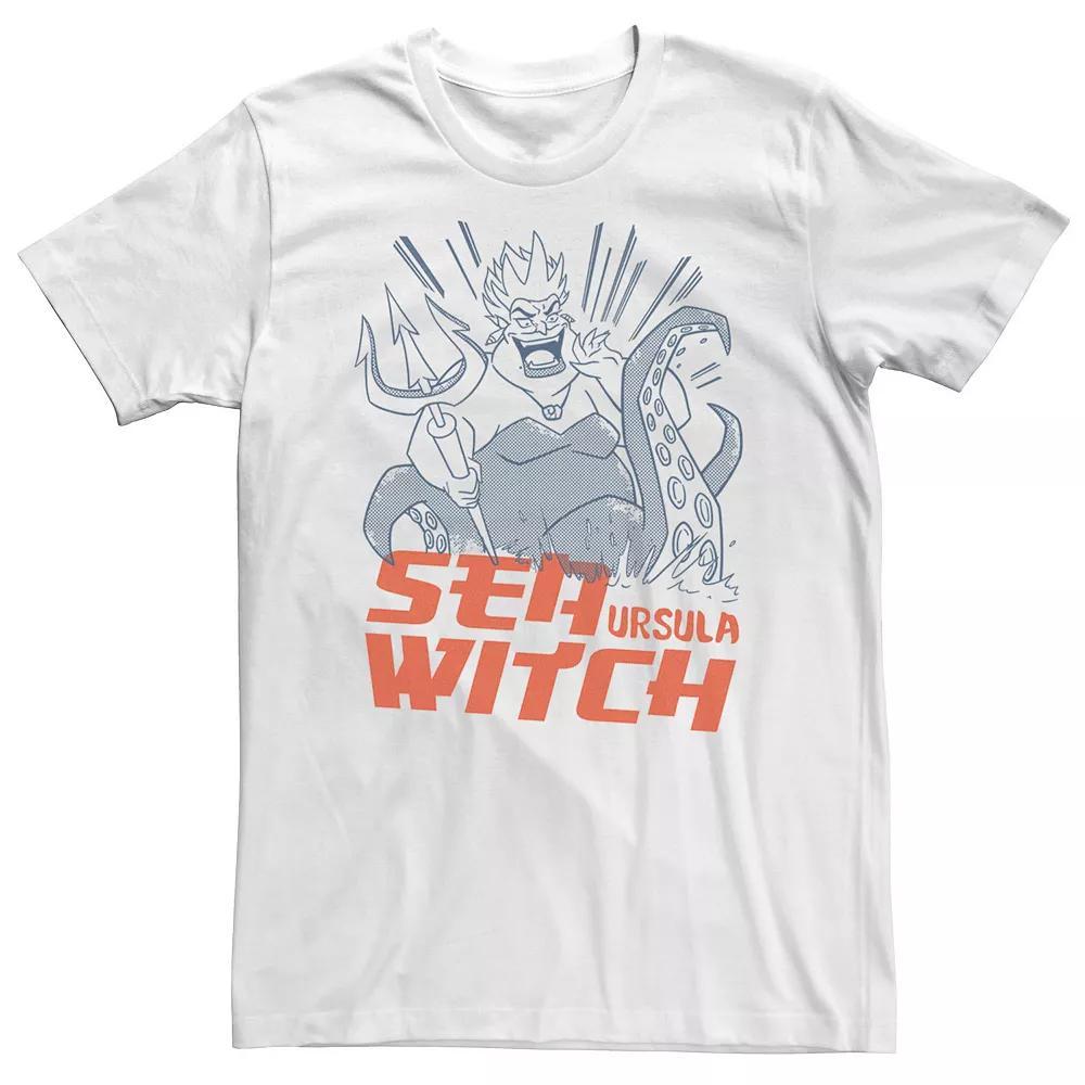 Big & Tall Disney Little Mermaid Ursula Sea Witch Sketch Portrait Tee, Men's, Size: 4XL, White Product Image