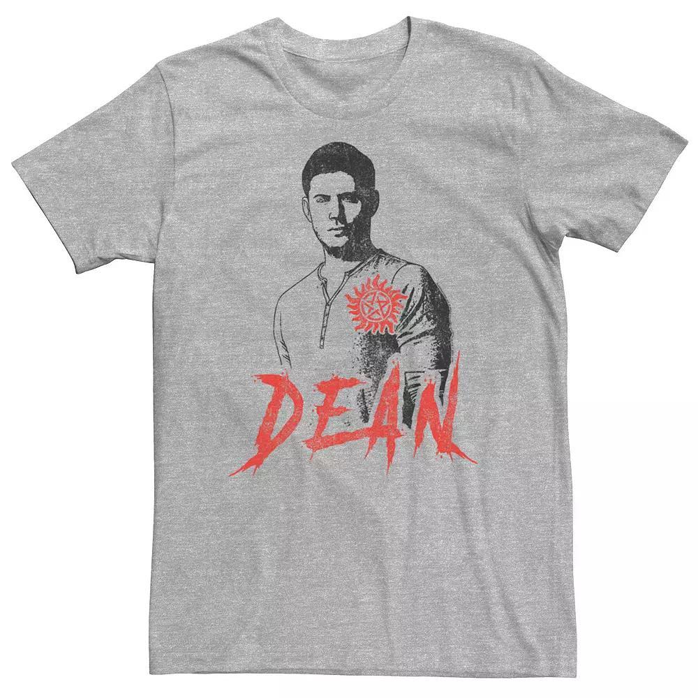 Big & Tall Supernatural Dean Winchester Simple Portrait Tee, Men's, Size: 3XL, Athletic Grey Product Image