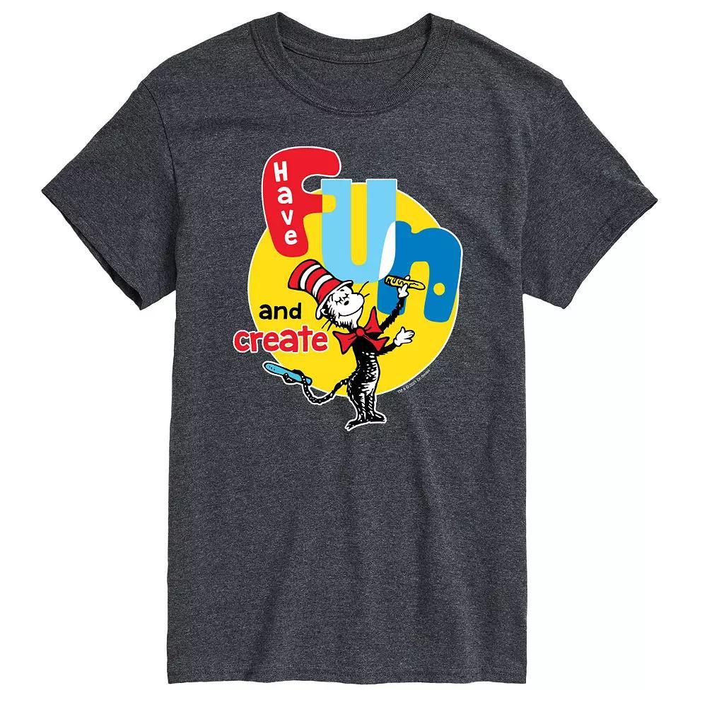 Big & Tall Dr Seuss Have Fun Create, Mens Grey Product Image