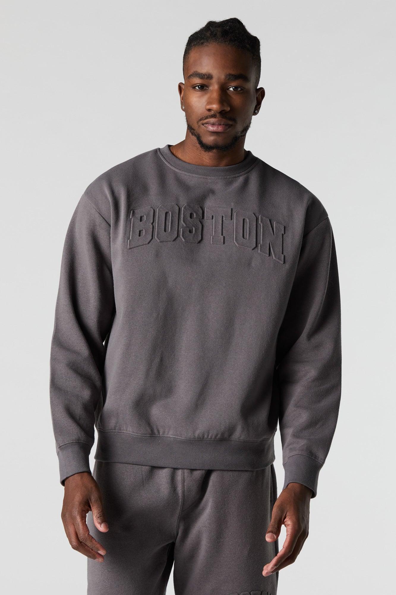 City Embossed Fleece Sweatshirt Male Product Image
