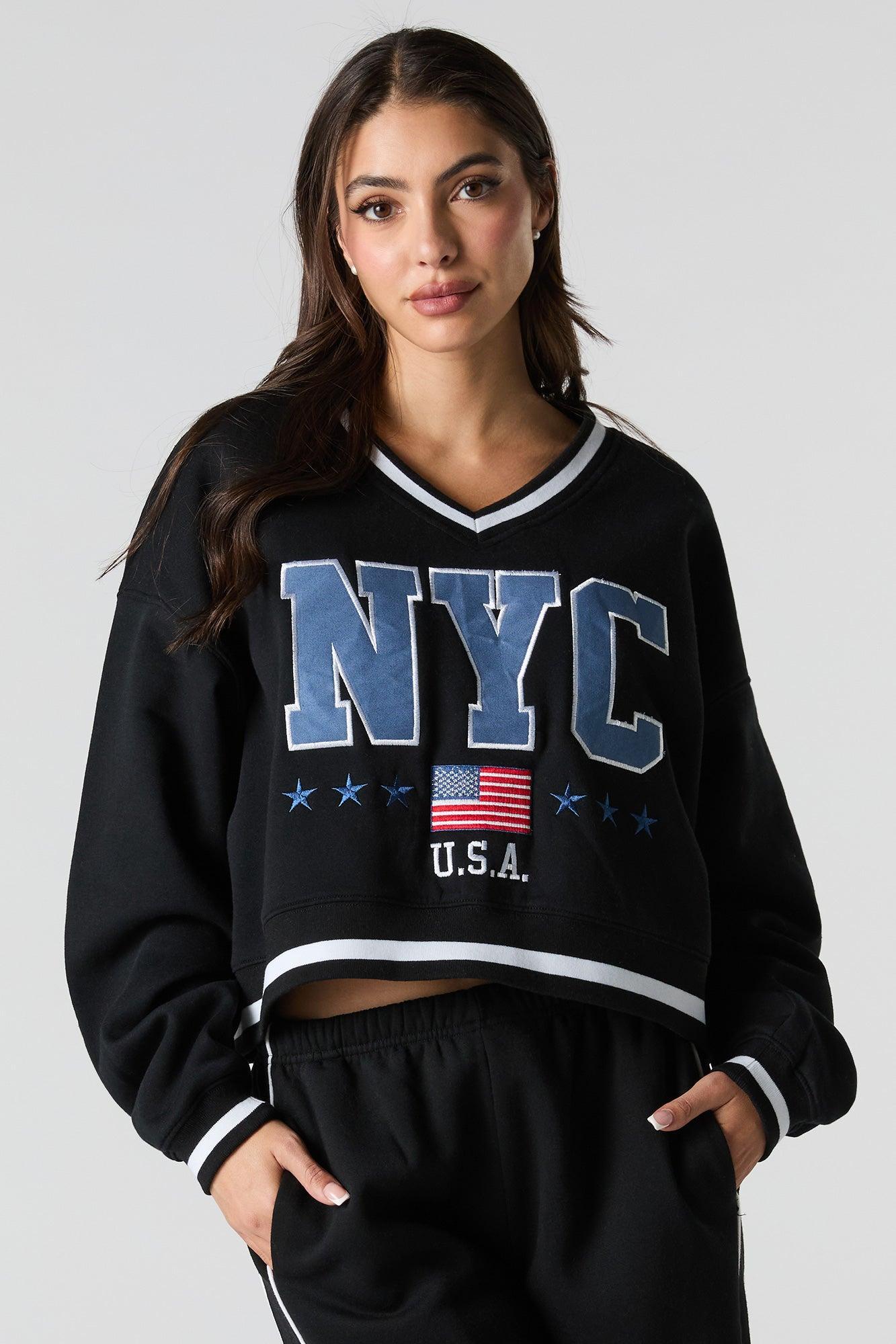 Chenille Embroidered Destination Sweatshirt Female Product Image