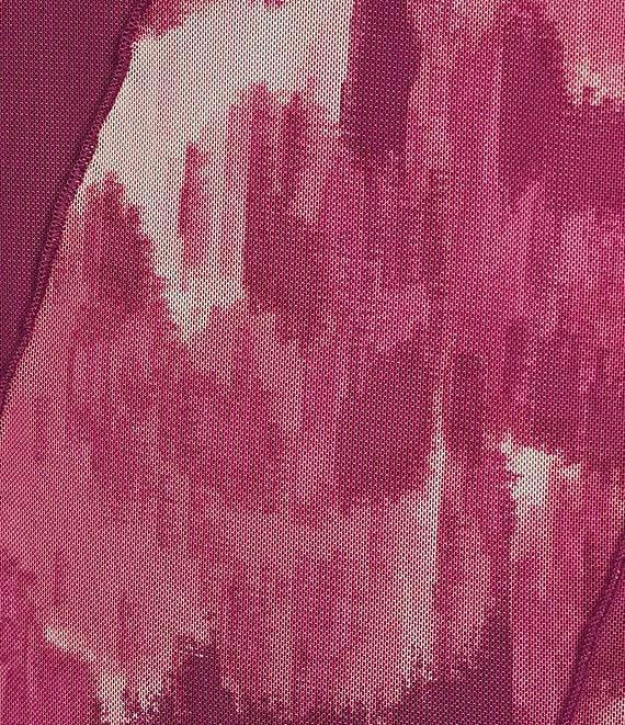 Slim Factor by Investments Blur Print Crew Neck Long Sleeve Ruffled Hem Lined Top Product Image