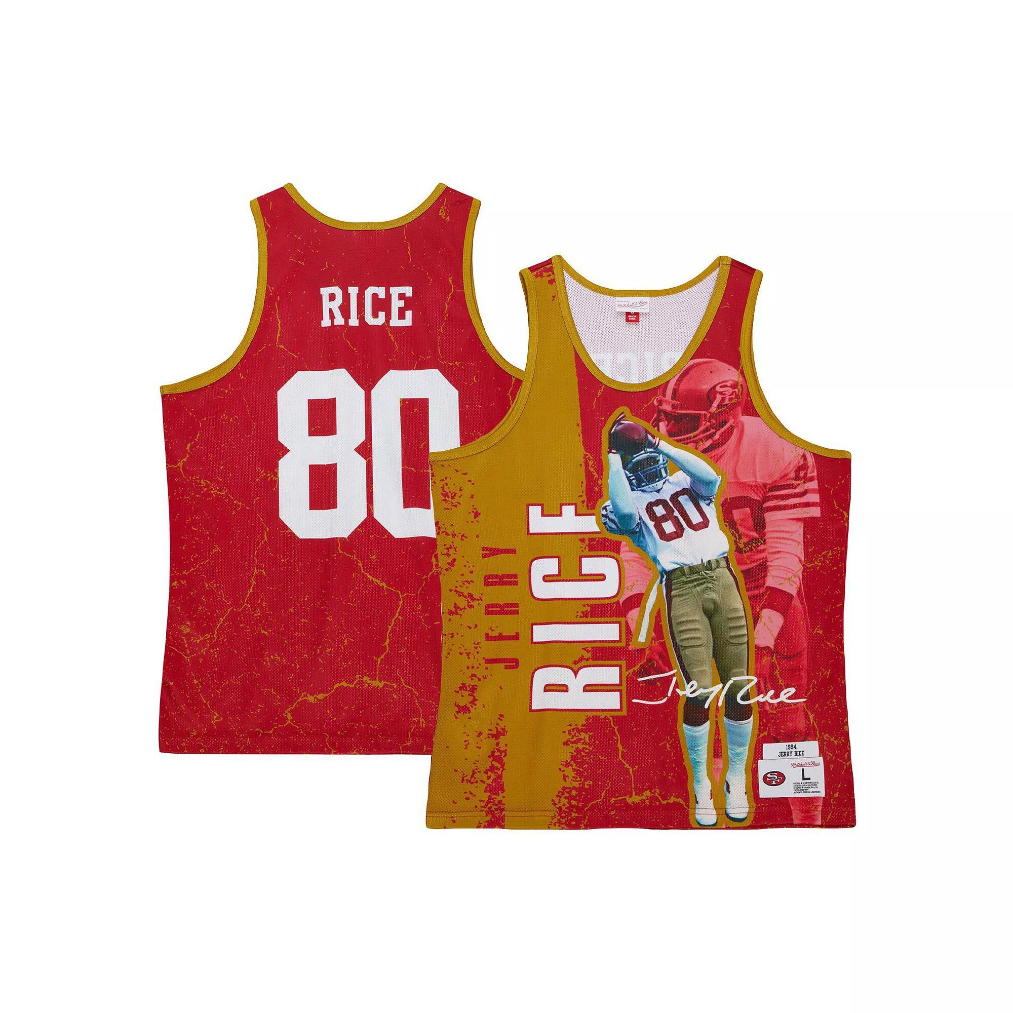 Men's Mitchell & Ness Jerry Rice Scarlet San Francisco 49ers 1994 Player Burst Tank Top, Size: Small, Red Product Image