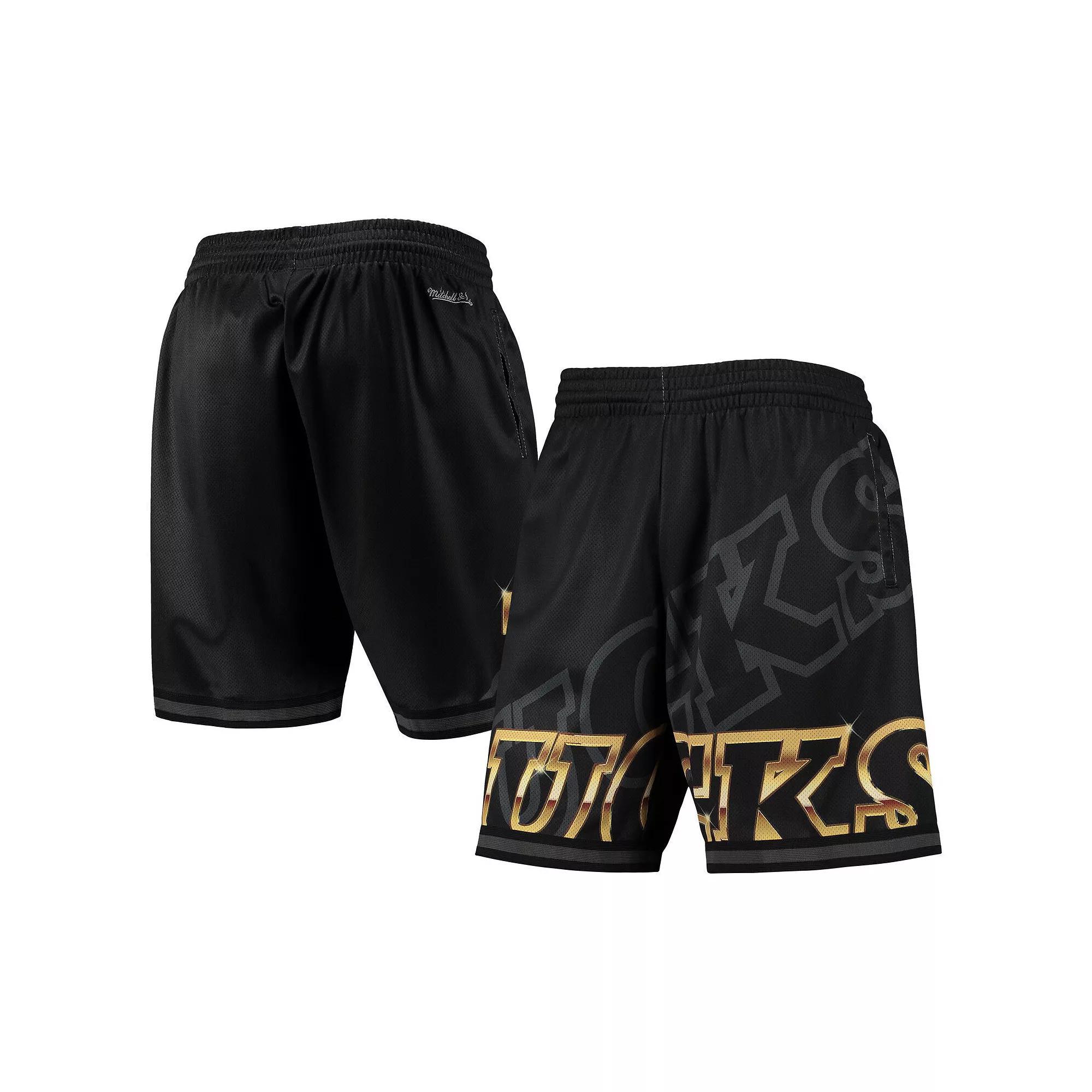 Men's Mitchell & Ness Black Milwaukee Bucks Big Face 4.0 Fashion Shorts, Size: XL Product Image