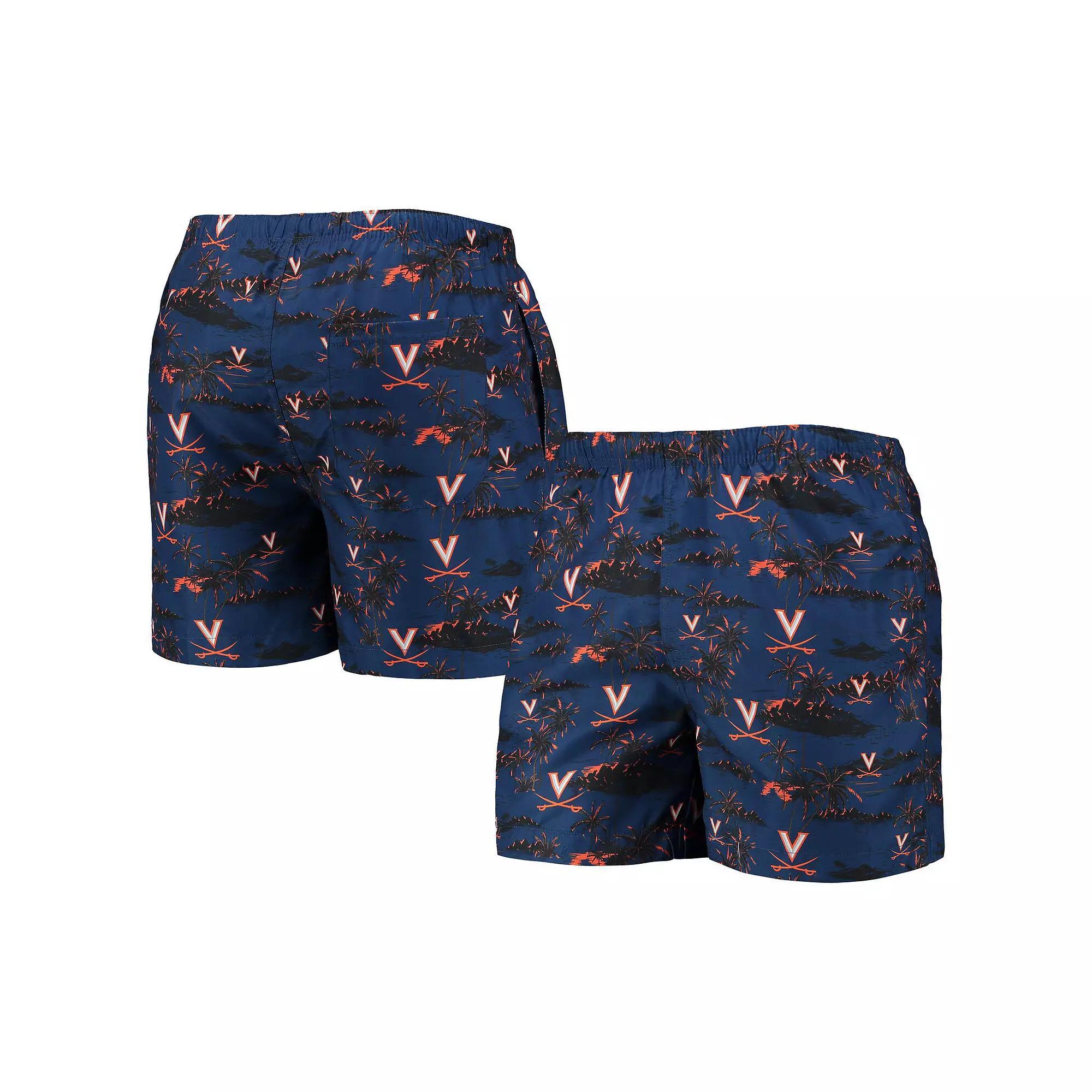 Men's FOCO Navy Virginia Cavaliers Island Palm Swim Trunks, Size: 2XL, Blue Product Image