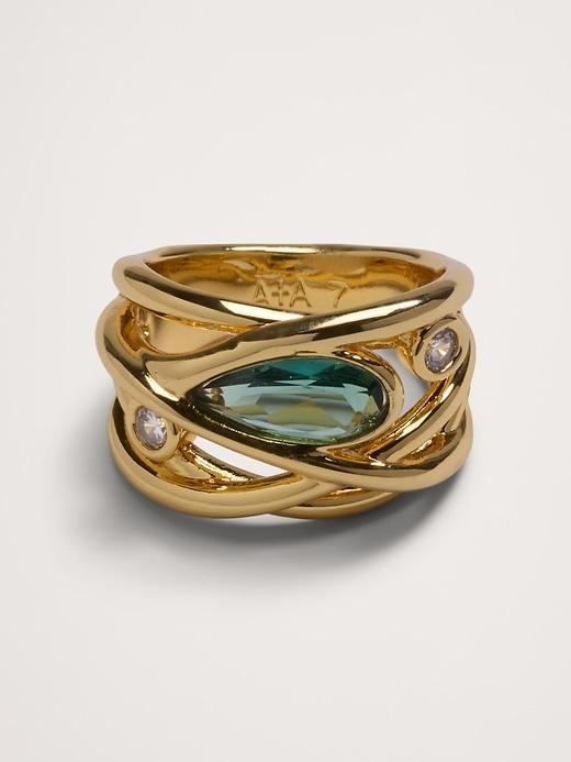 Mermaid Teardrop Crystal Ring by Aureus + Argent Product Image