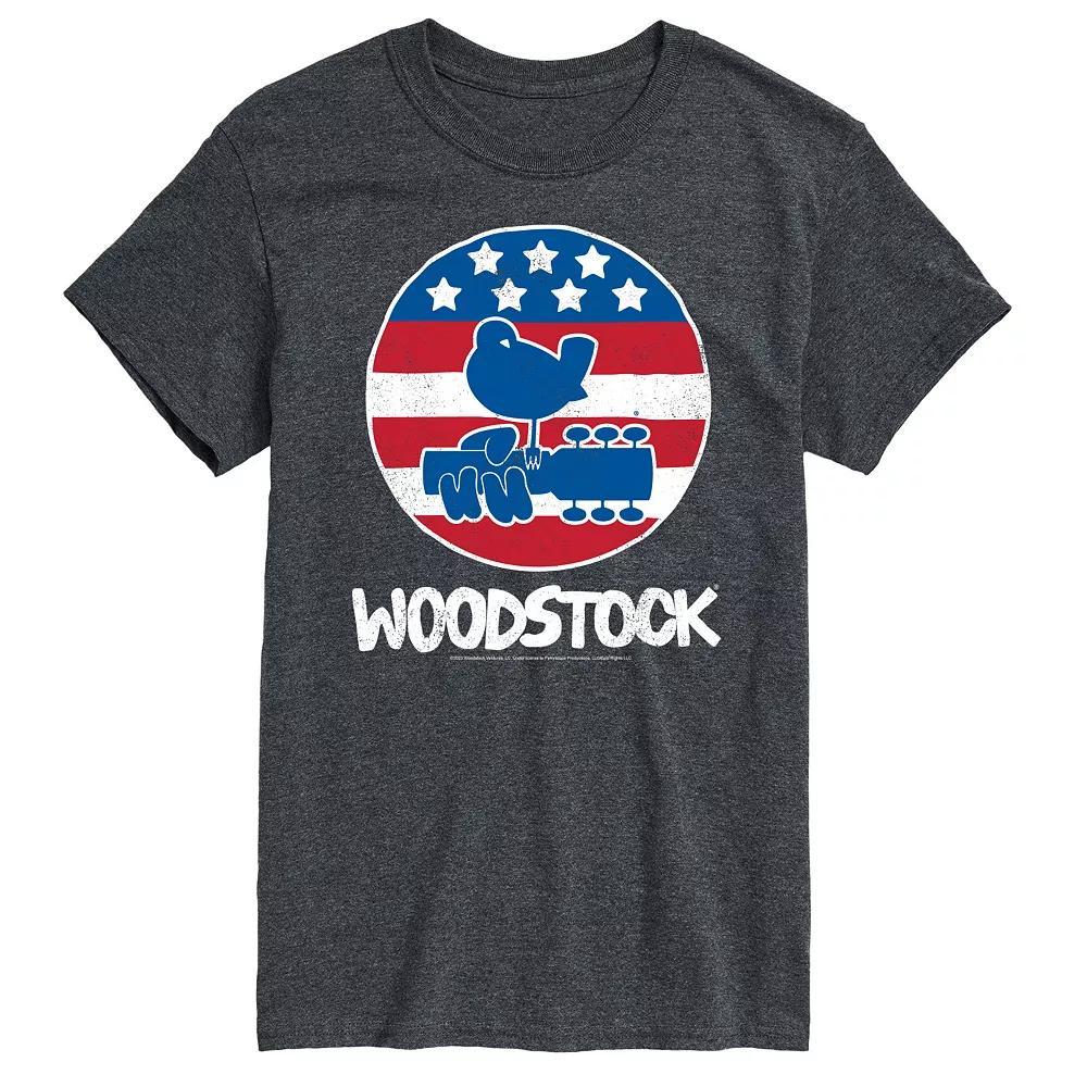 Mens Woodstock Americana Graphic Tee Grey Product Image
