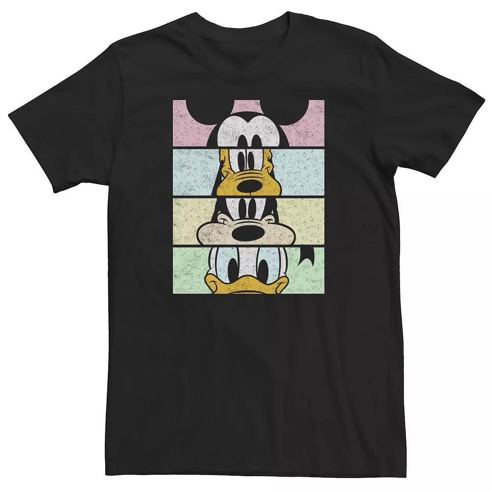 Big & Tall Disney Mickey & Friends Group Comic Panels Tee, Men's, Size: 3XL Tall, Black Product Image
