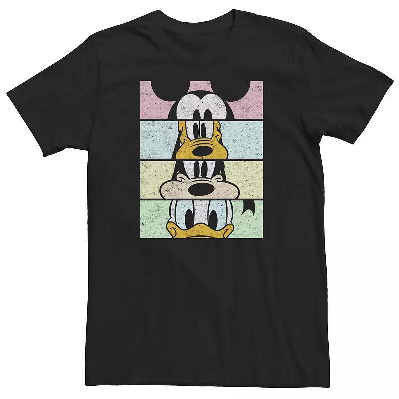 Big & Tall Disney Mickey & Friends Group Comic Panels Tee, Men's, Size: 3XL Tall, Black Product Image