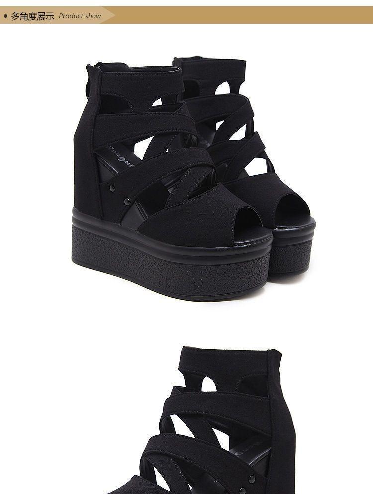 Platform Back Zip Wedge Sandals Product Image