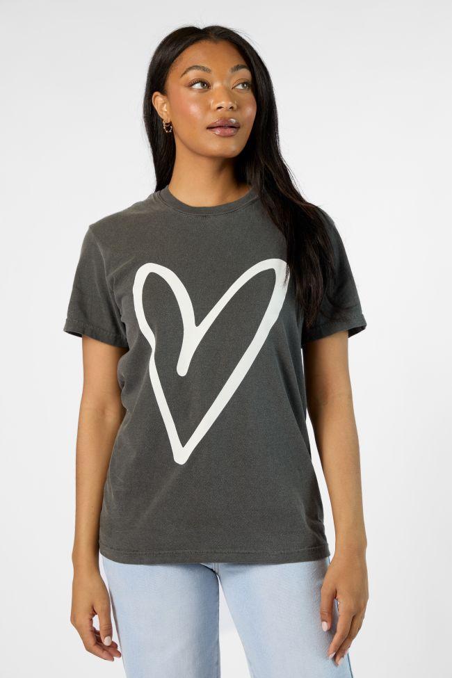 Heart Sketch Grey Comfort Color Graphic Tee Product Image