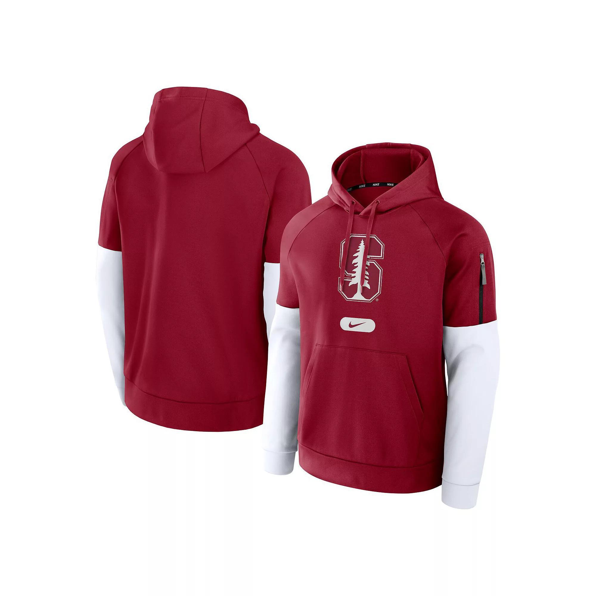 Men's Nike Cardinal Stanford Cardinal Fitness Performance Pullover Hoodie, Size: XL, Red Product Image