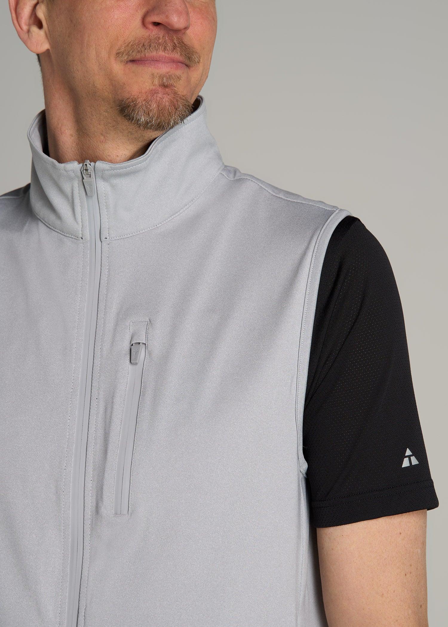 Performance Vest for Tall Men in Light Grey Mix Product Image