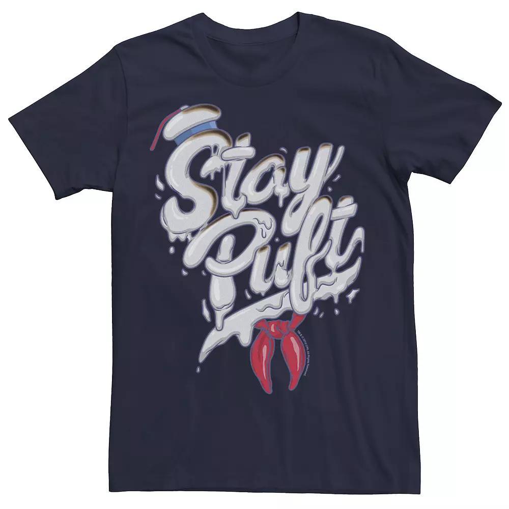 Men's Ghostbusters Stay Puft Marshmallow Man Style Font Tee, Size: Small, Blue Product Image