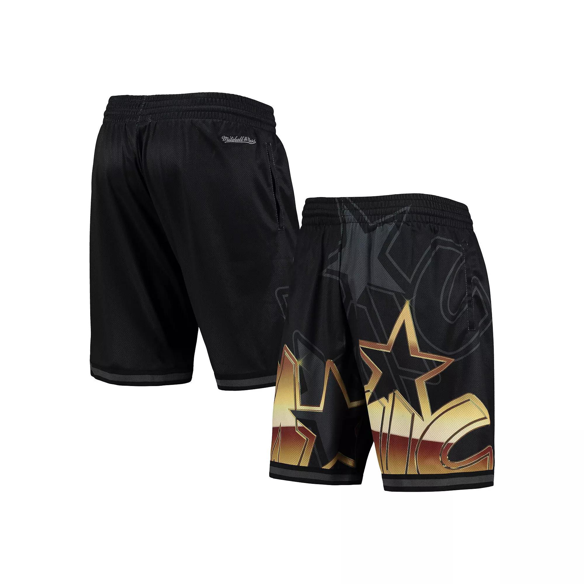 Mens Mitchell & Ness Black Orlando Magic Big Face 4.0 Fashion Shorts Product Image