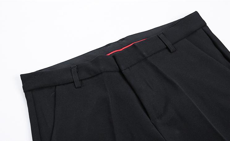 RT No. 3202 BLACK WIDE STRAIGHT PANTS Product Image