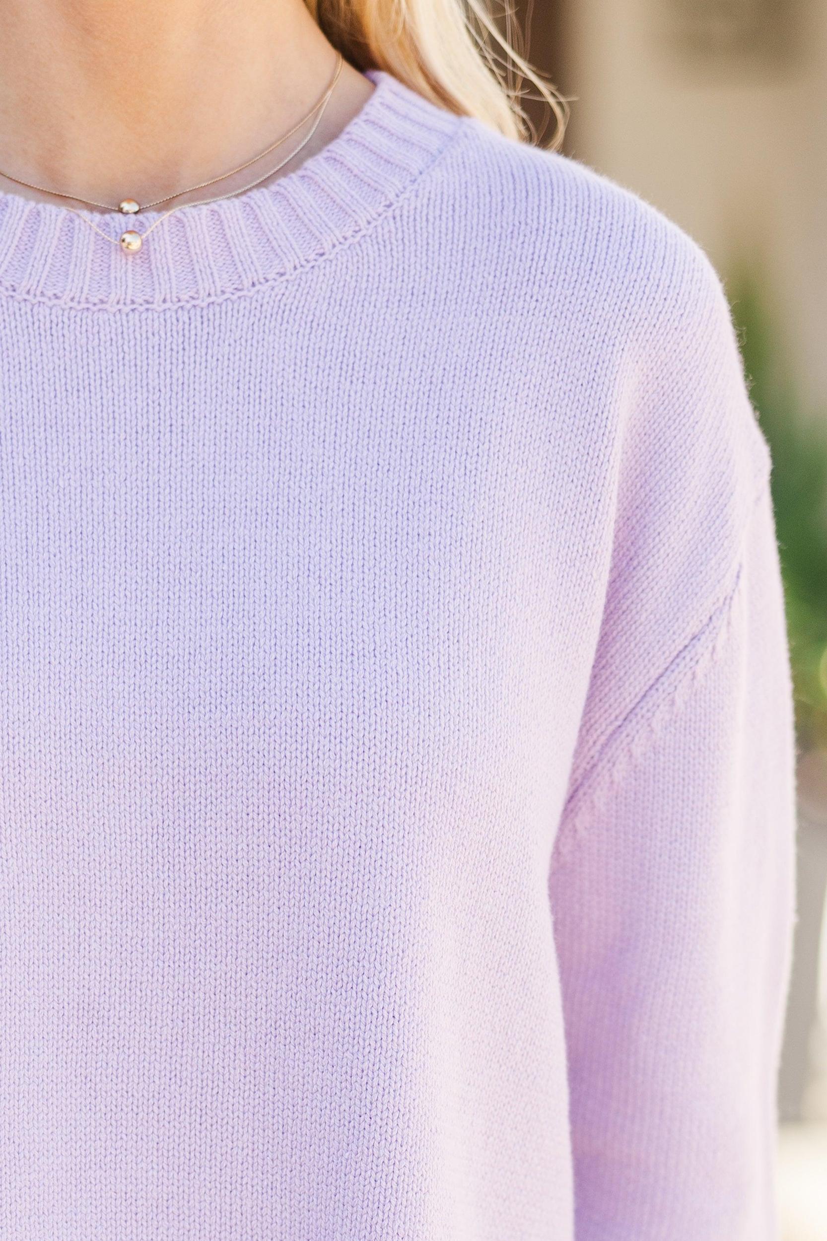 Lucky You Lavender Purple Cropped Sweater Female Product Image