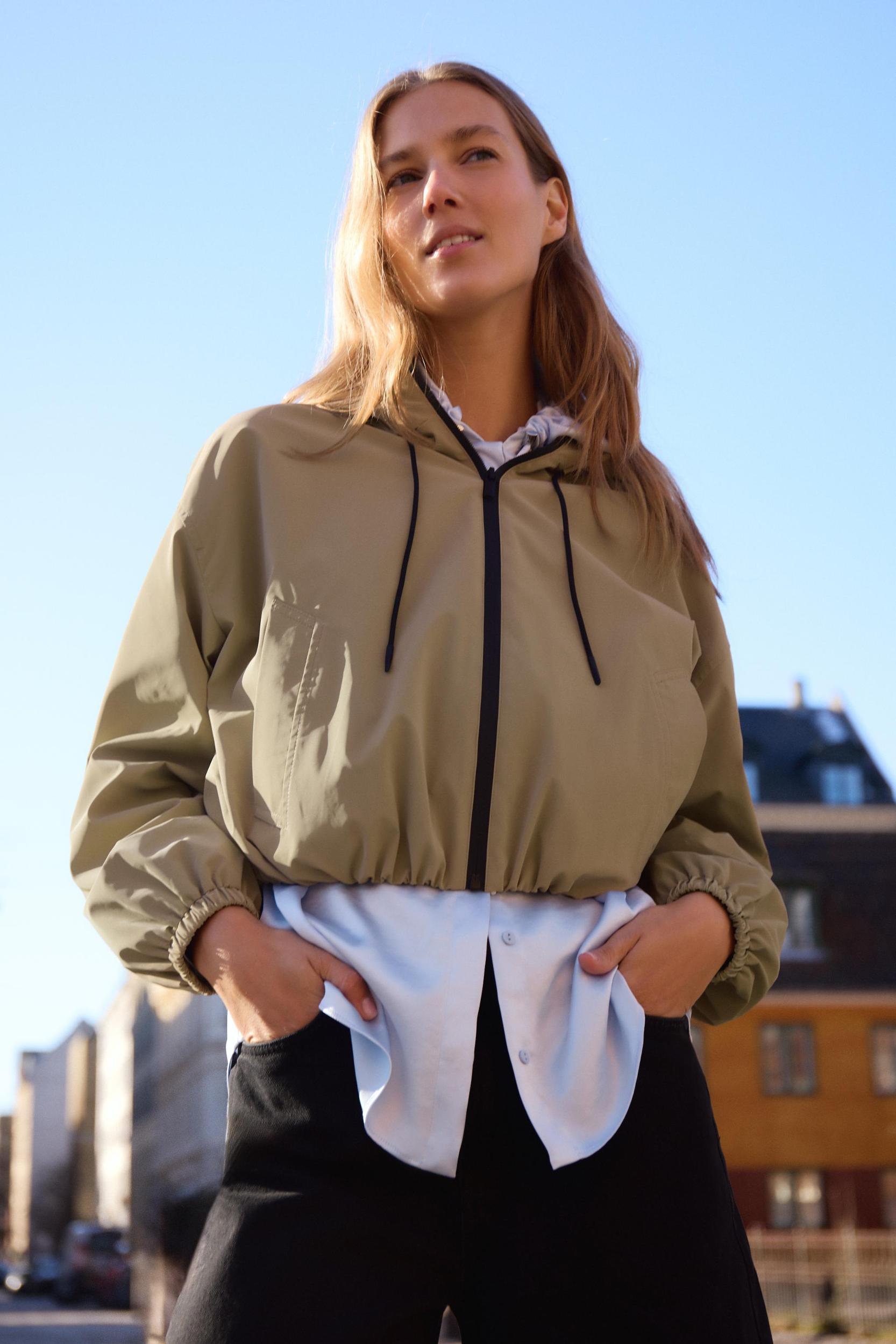 HOODED RUBBERIZED JACKET Product Image