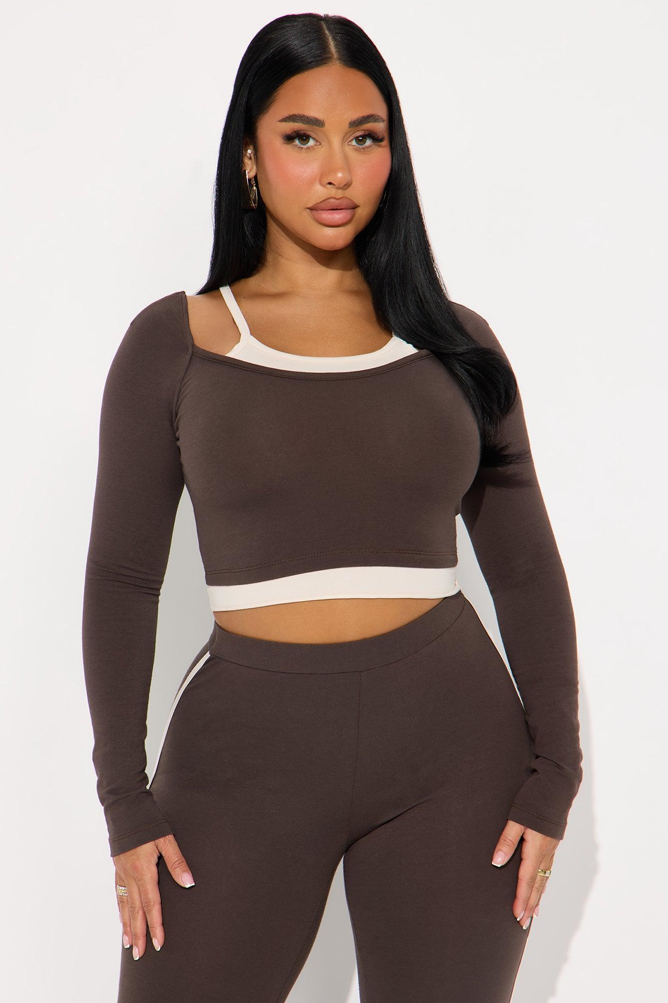 Double Up Pant Set - Brown Female Product Image
