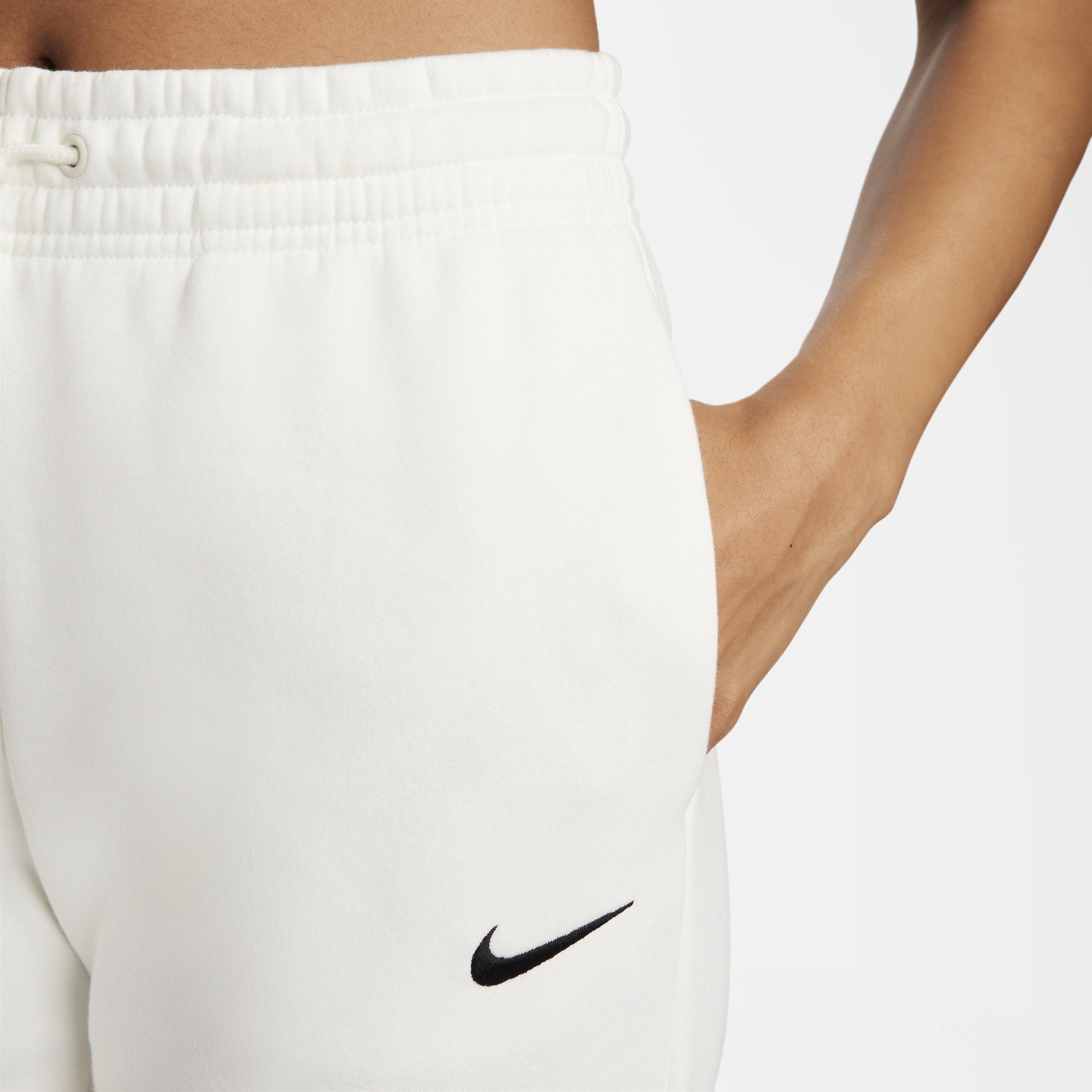 Nike Women's Sportswear Phoenix Fleece Mid-Rise Jogger Sweatpants in White/Sail Size 2XL Cotton/Polyester/Fleece Product Image