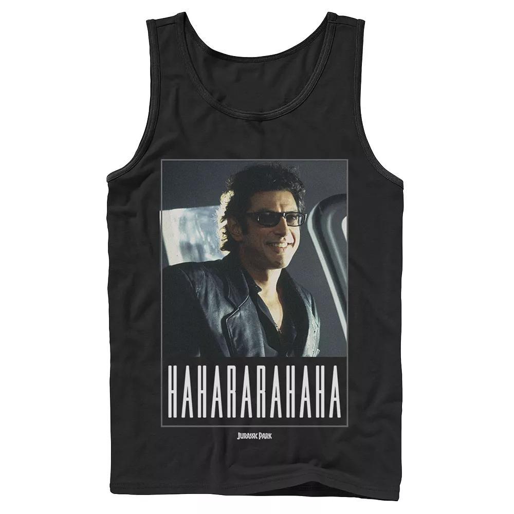 Men's Jurassic Park Ian Malcolm Hahararahaha Tank Top, Size: Large, Black Product Image