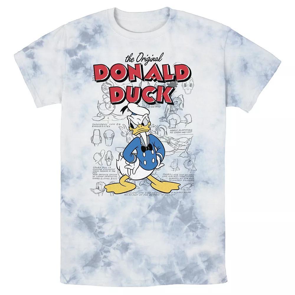 Men's Disney Mickey And Friends Donald And Daisy Distressed Wash Tee, Size: Medium, White Blue Product Image