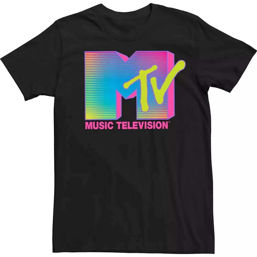 Big & Tall MTV Fluorescent Logo Tee, Men's, Size: XL Tall, Black Product Image