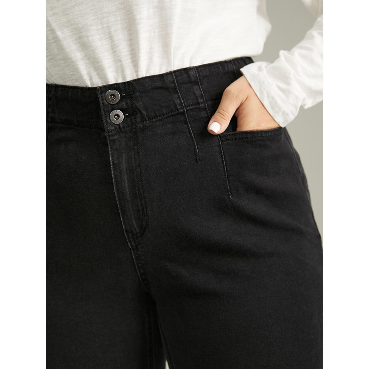 Plus Size Seam Detail Skinny Pocket Jeans Women DimGray Casual Plain Plain High stretch Pocket Jeans BloomChic 16/1X Product Image