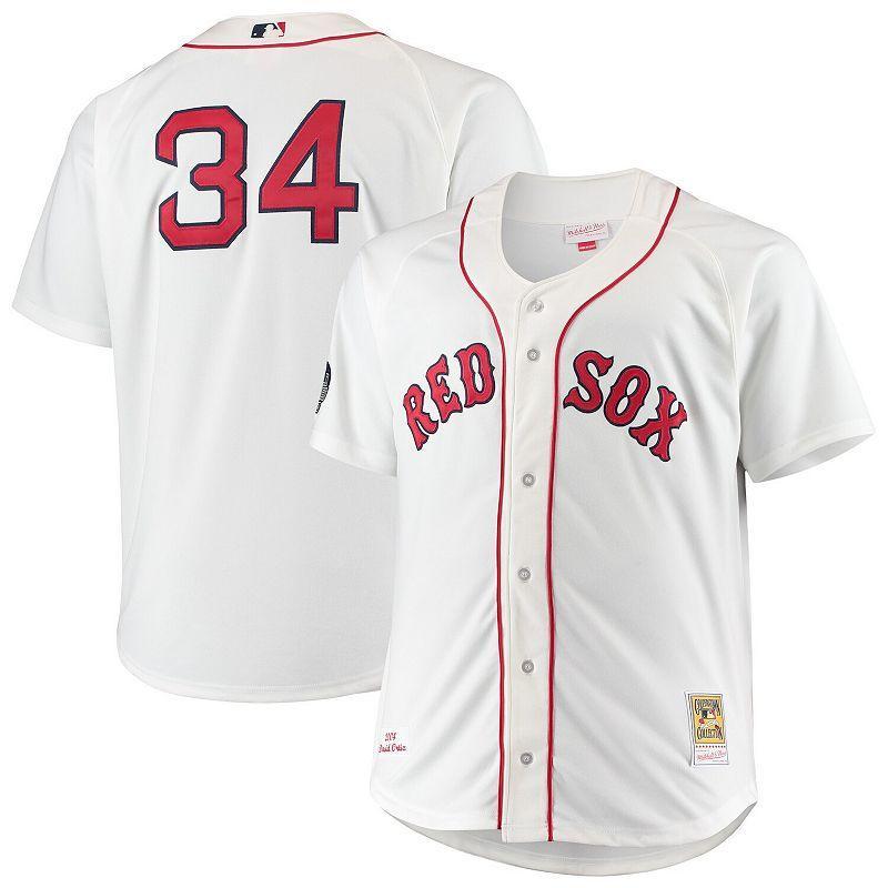 Men's Mitchell & Ness David Ortiz White Boston Red Sox Big & Tall Home Authentic Player Jersey, Size: XLT Product Image
