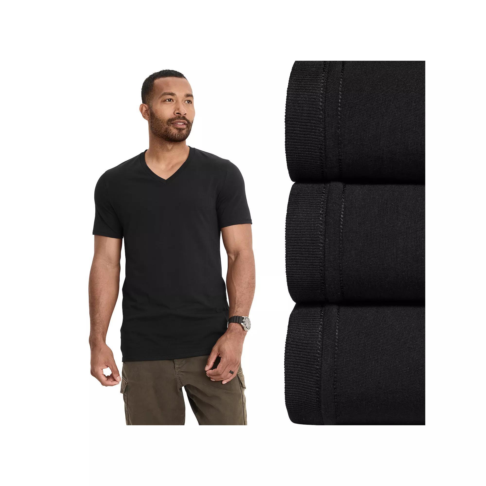 Men's Jockey 3-Pack Cotton Stretch V-Neck Undershirt, Size: Large, Black Product Image