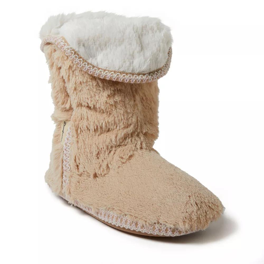 Dearfoams Faux Fur Fold-Down Women's Slippers, Size: XL, Latte Product Image