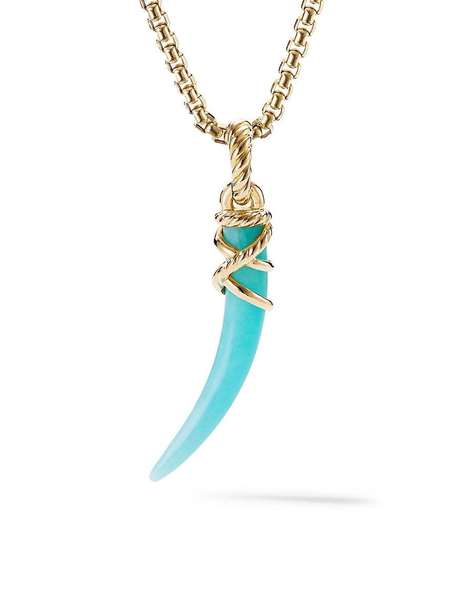 David Yurman 18K Yellow Gold Tusk Amulet with Amazonite Product Image