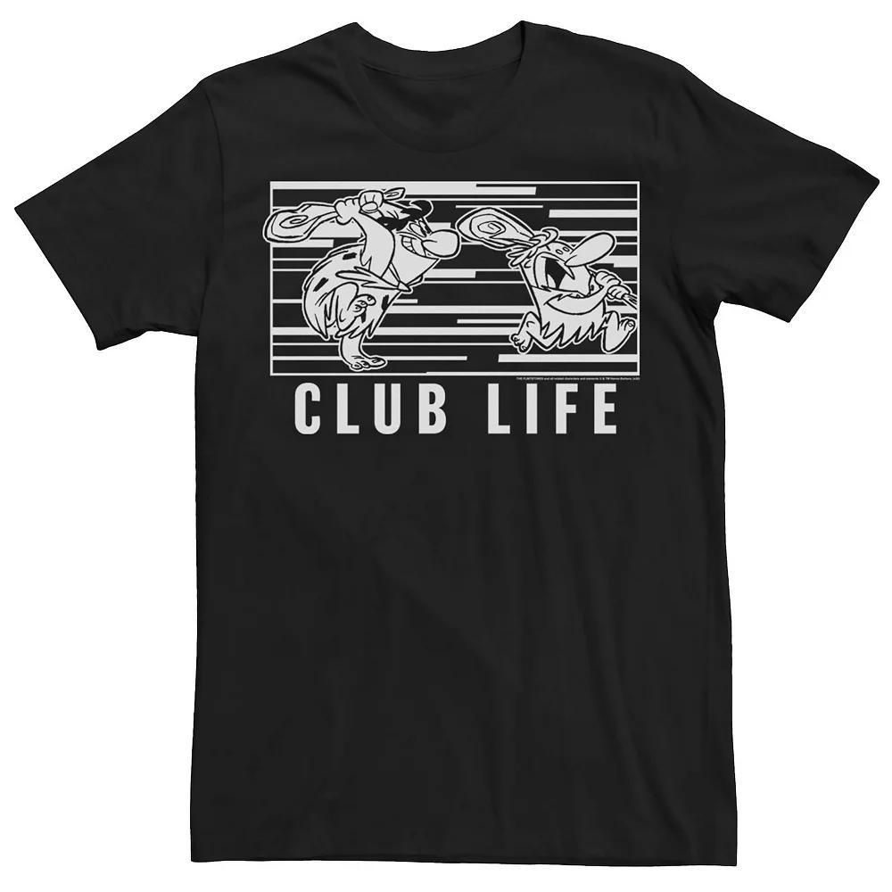 Men's Flinstones Club Life Black And White Poster Tee, Size: 3XL Product Image