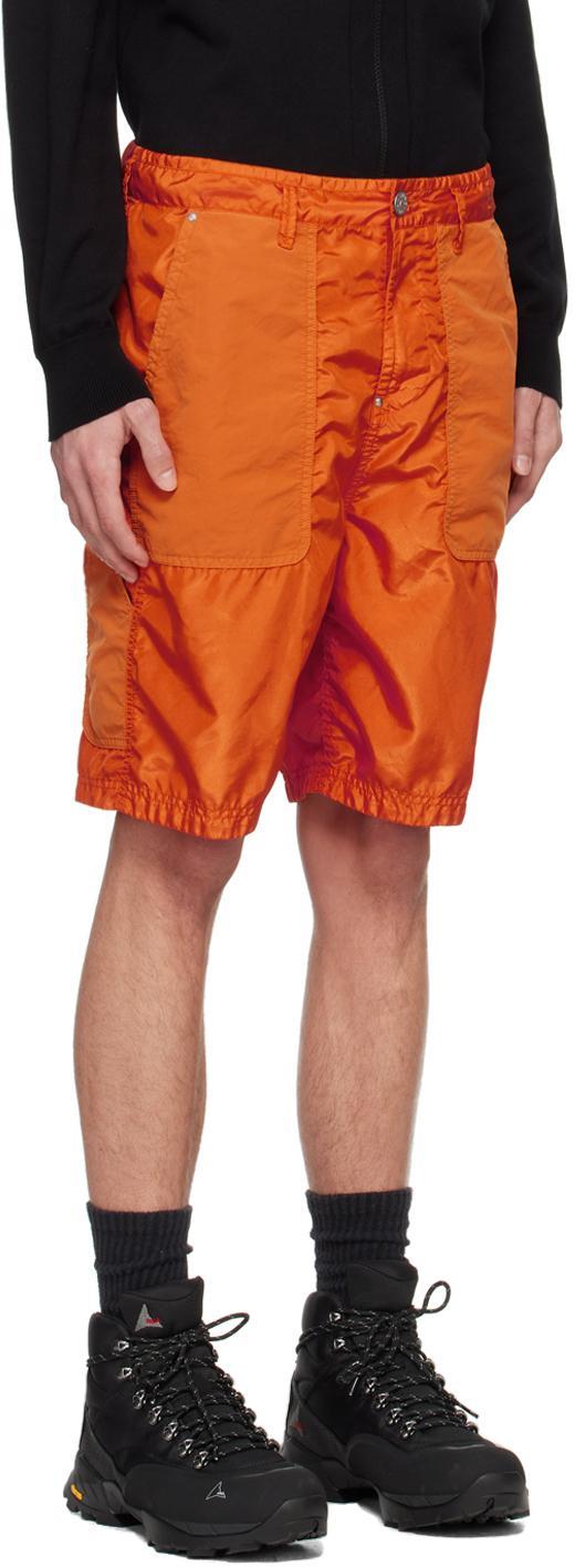 STONE ISLAND Orange Patch Shorts In V0032 Orange Product Image