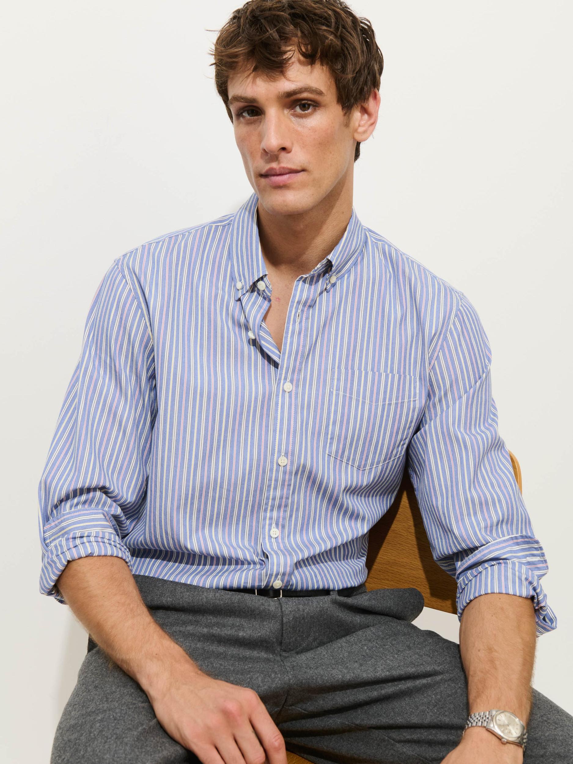 Mill Striped Shirt In Cotton Poplin Product Image