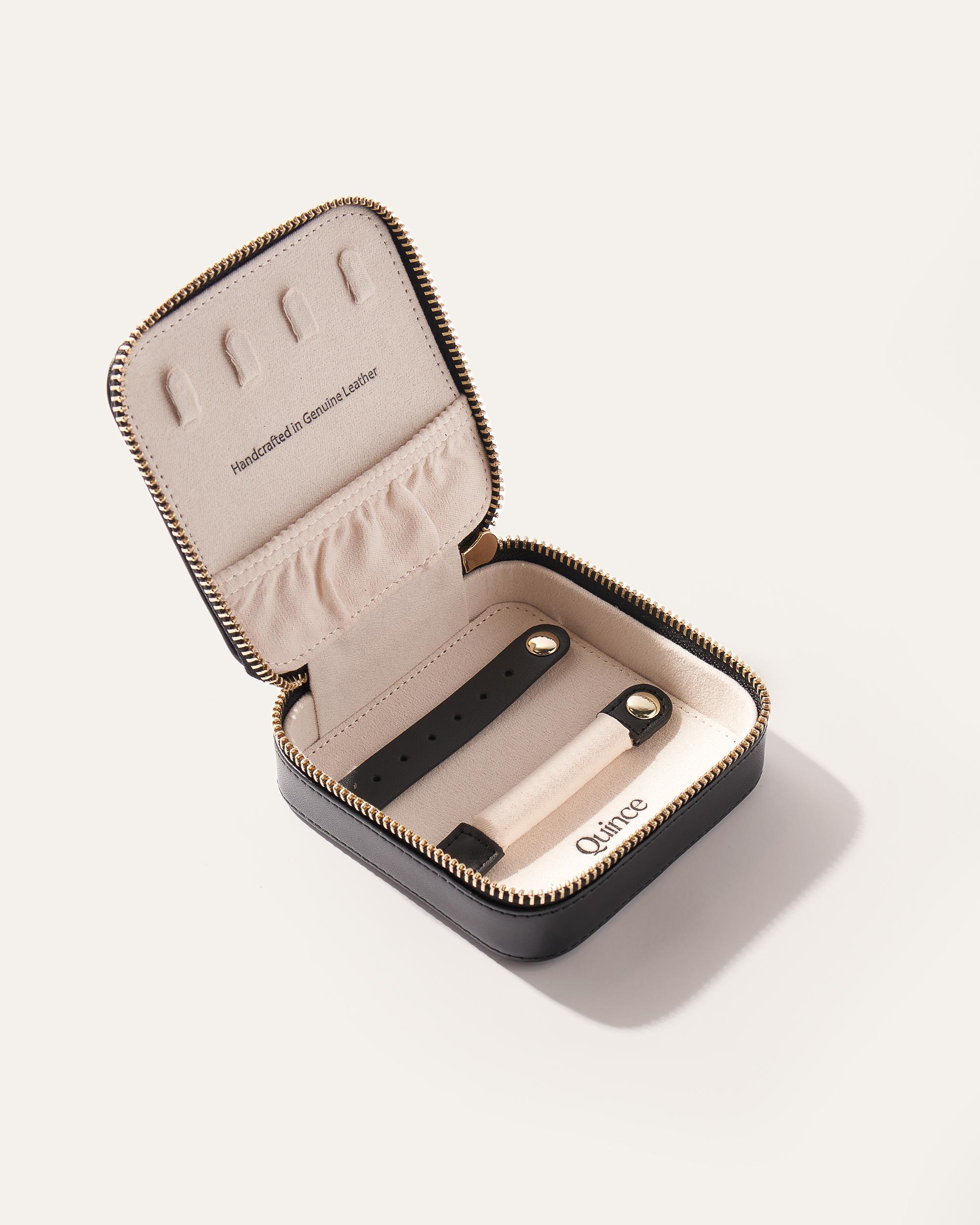 Quince | Women's Leather Jewelry Travel Case Product Image