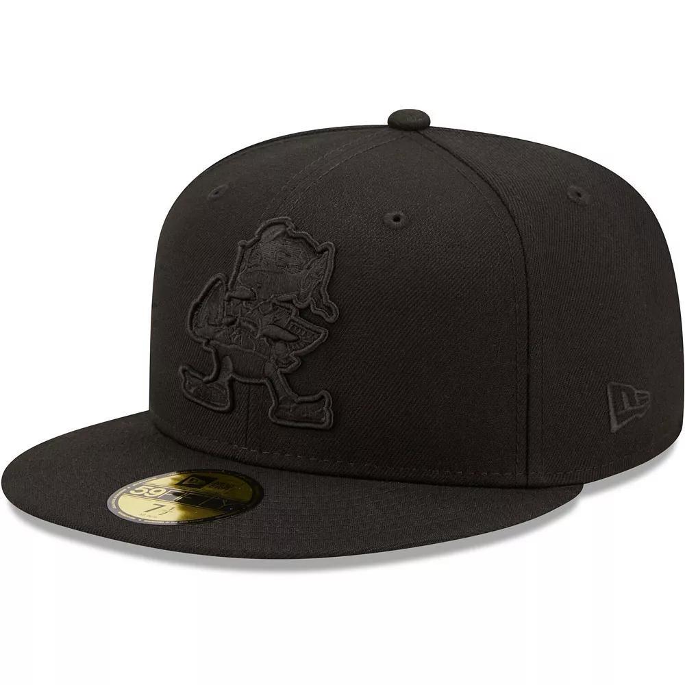 Men's New Era Cleveland Browns Black on Black Alternate Logo 59FIFTY Fitted Hat, Size: 7 Product Image
