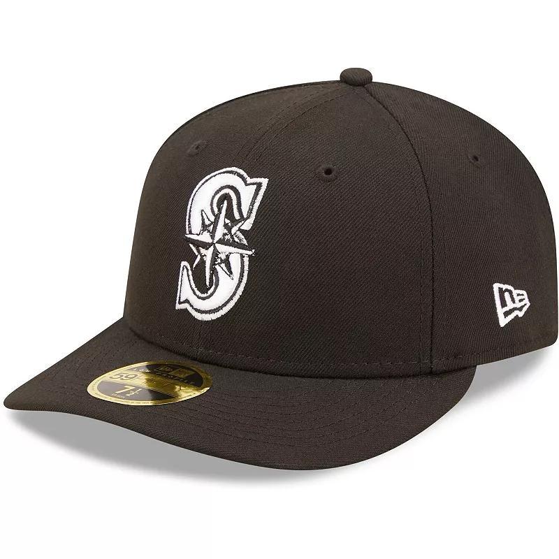 Mens New Era Pittsburgh Pirates Black and White Low Profile 59FIFTY Fitted Hat - Black Product Image